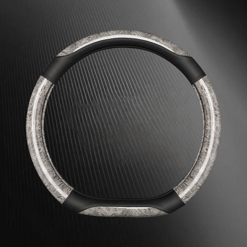 JIAYU FXP020 Universal Car Steering Wheel Cover - Ultra-Thin Leather Peach Wood Grain